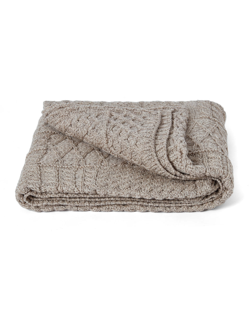 Aran Wool Blanket Irish Made Gift The Dingle Woollen Company