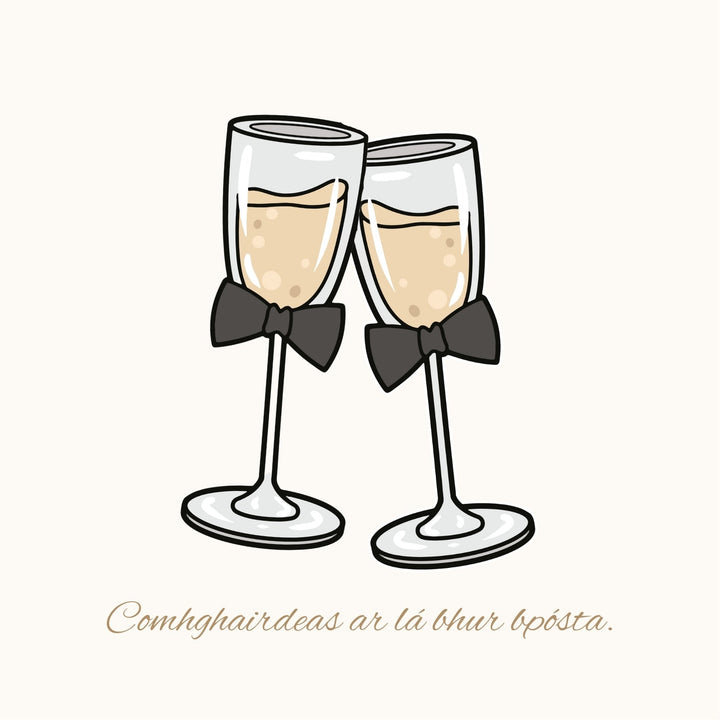 Eco-Friendly Wedding Greeting Cards – Comhghairdeas &amp;amp; Congratulations

Celebrate love with this charming wedding greeting cards featuring Irish and English messages, like "Comhghairdeas" and "Congratulations." Crafted from 100% recycled paper, this card offers a beautiful way to congratulate the happy couple while being kind to the planet.

🌿 Eco-Friendly: Made with 100% recycled materials.
🇮🇪 Bilingual: Warm wishes in both Irish and English.
💖 Locally Designed: Inspired by the beauty of Dingle Peni
