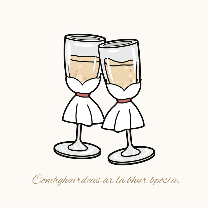 Eco-Friendly Wedding Greeting Cards – Comhghairdeas &amp;amp; Congratulations

Celebrate love with this charming wedding greeting cards featuring Irish and English messages, like "Comhghairdeas" and "Congratulations." Crafted from 100% recycled paper, this card offers a beautiful way to congratulate the happy couple while being kind to the planet.

🌿 Eco-Friendly: Made with 100% recycled materials.
🇮🇪 Bilingual: Warm wishes in both Irish and English.
💖 Locally Designed: Inspired by the beauty of Dingle Peni