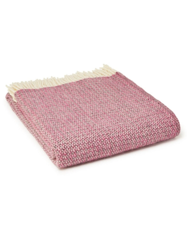 100% Wool Blankets &amp; Throws - Illusion Pink/Grey