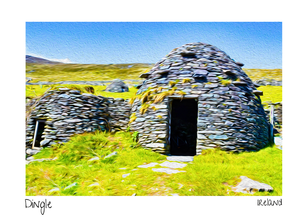 Beehive Hut Postcard – Slea Head Drive &amp; Atlantic Views

Send a piece of Ireland’s charm with this Beehive Hut postcard, featuring the iconic stone structure set against the breathtaking Atlantic Ocean along the Slea Head Drive.

🌊 Stunning Landscape: Celebrate the rugged beauty of the Wild Atlantic Way.
🇮🇪 Dingle Heritage: Designed with inspiration from Ireland’s rich history.
🌿 Eco-Friendly: Printed on 100% recycled paper.

Perfect for sharing the magic of Dingle Peninsula or keeping as a unique memen