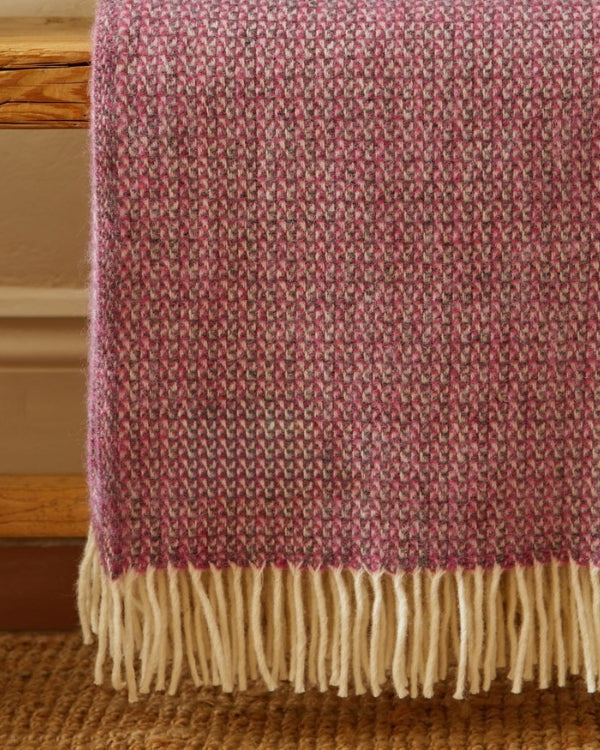 100% Wool Blankets &amp; Throws - Illusion Pink/Grey