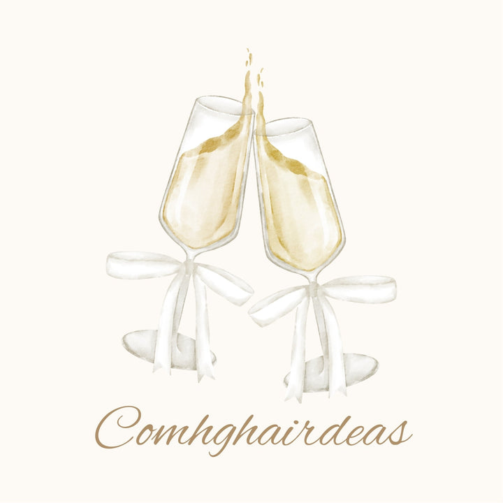 Eco-Friendly Wedding Greeting Cards – Comhghairdeas &amp;amp; Congratulations

Celebrate love with this charming wedding greeting cards featuring Irish and English messages, like "Comhghairdeas" and "Congratulations." Crafted from 100% recycled paper, this card offers a beautiful way to congratulate the happy couple while being kind to the planet.

🌿 Eco-Friendly: Made with 100% recycled materials.
🇮🇪 Bilingual: Warm wishes in both Irish and English.
💖 Locally Designed: Inspired by the beauty of Dingle Peni