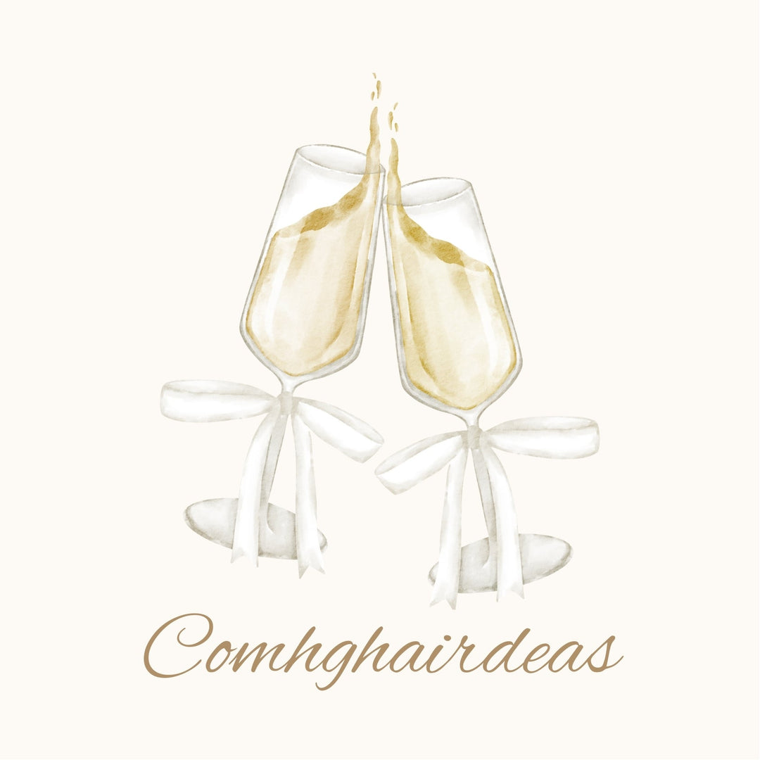 Eco-Friendly Wedding Greeting Card – Comhghairdeas &amp; Congratulations

Celebrate love with this charming wedding greeting card featuring Irish and English messages, like "Comhghairdeas" and "Congratulations." Crafted from 100% recycled paper, this card offers a beautiful way to congratulate the happy couple while being kind to the planet.

🌿 Eco-Friendly: Made with 100% recycled materials.
🇮🇪 Bilingual: Warm wishes in both Irish and English.
💖 Locally Designed: Inspired by the beauty of Dingle Peninsula.