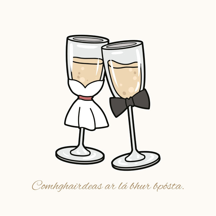 Eco-Friendly Wedding Greeting Cards – Comhghairdeas &amp;amp; Congratulations

Celebrate love with this charming wedding greeting cards featuring Irish and English messages, like "Comhghairdeas" and "Congratulations." Crafted from 100% recycled paper, this card offers a beautiful way to congratulate the happy couple while being kind to the planet.

🌿 Eco-Friendly: Made with 100% recycled materials.
🇮🇪 Bilingual: Warm wishes in both Irish and English.
💖 Locally Designed: Inspired by the beauty of Dingle Peni