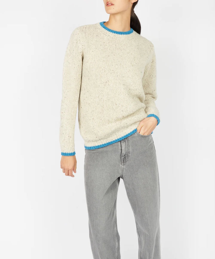 The Slaney Cashmere Crew Neck Sweater - Chalkstone