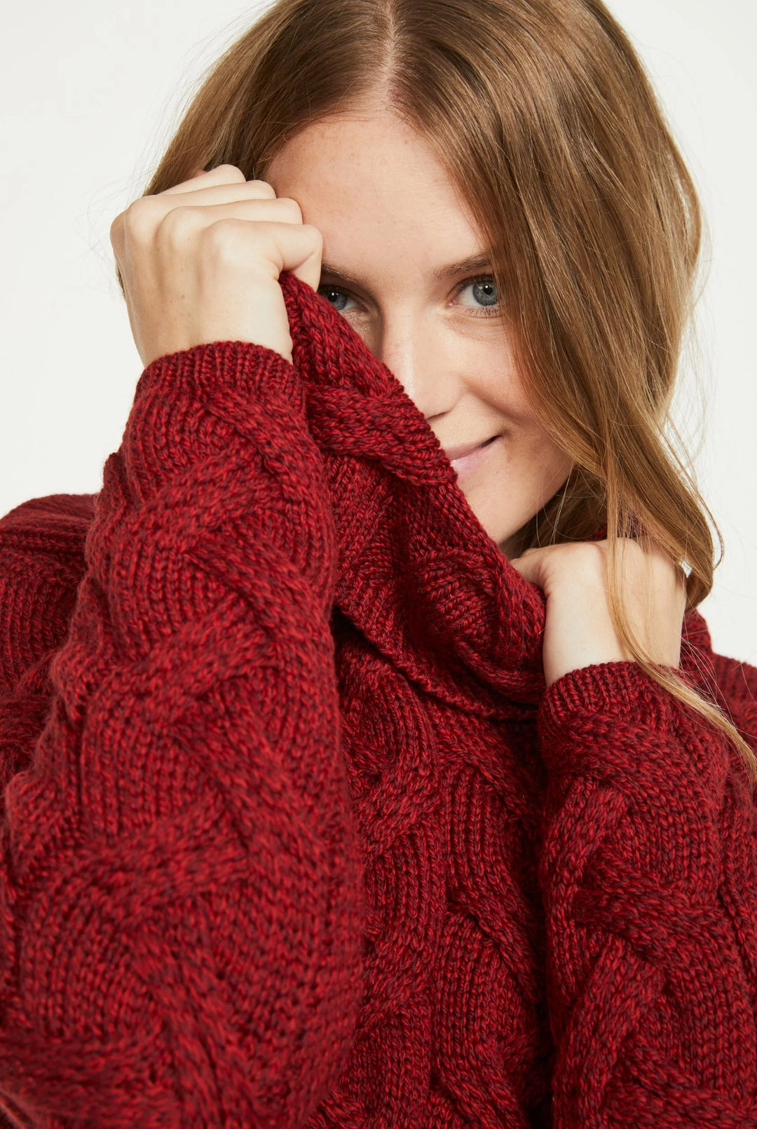 Kinsale 100% Aran Knit Sweater – Timeless Irish Style ☘️

Experience year-round warmth and elegance with the Kinsale Aran Knit Sweater, crafted from super-soft Merino wool by Aran Crafts.

✨ Features:

Iconic Cable Stitch: Bold Aran cable stitching takes center stage, complemented by subtle moss stitch side panels.
Elegant Cowl Neck: Adds a cozy and stylish touch.
Heritage Design: Inspired by the rich history of Aran knitwear, made famous globally in the 1950s.