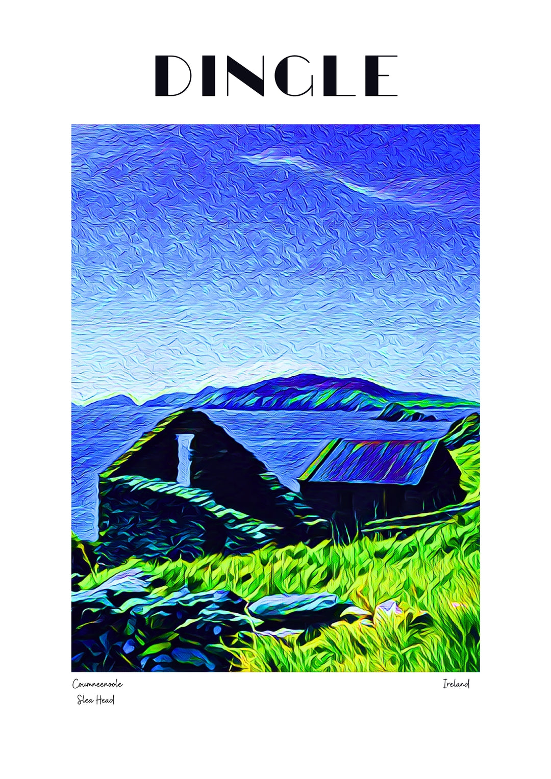 Coumeenoole Cottage Poster – Slea Head Magic

Bring the charm of the Slea Head Drive to your space with this stunning poster featuring a picturesque cottage near Coumeenoole Beach. Framed by lush green hills and the endless expanse of the Atlantic, it’s a timeless scene of Ireland’s coastal beauty.

🌊 Iconic Landscape: A serene glimpse of Ireland’s rugged charm and natural wonders.
♻️ Sustainable Art: Printed on recycled materials to support eco-conscious living.
🇮🇪 Dingle-Inspired Design: Created on the