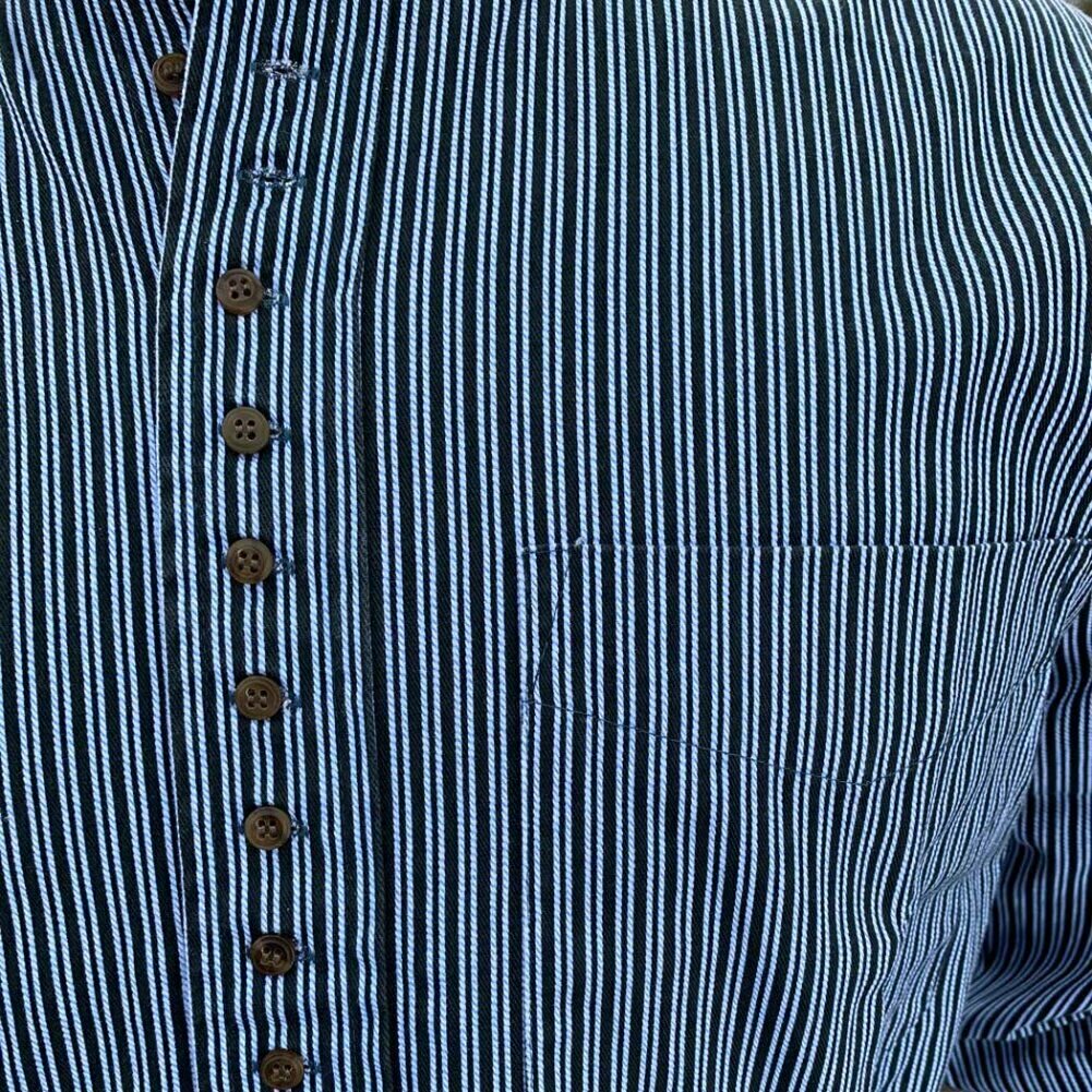 The Grandfather Shirt is a long-sleeved, cotton shirt associated with work wear by the rural Irish in the pre-industrial times.  - The Civilian Irish Grandfather Shirt takes this popular style and is made from 90% cotton &amp;amp; 10% flax which has been expertly brushed for softness and warmth.