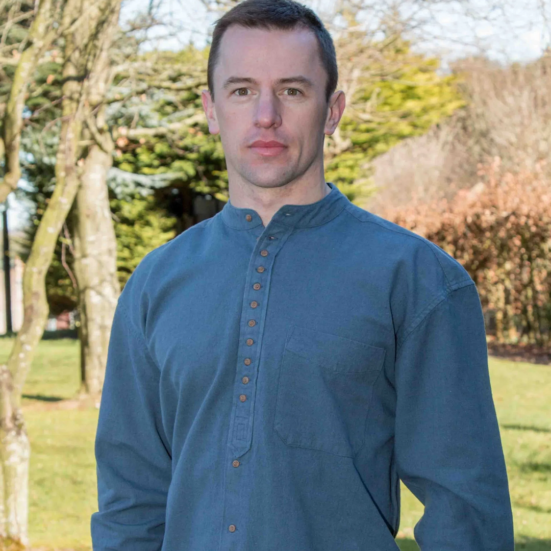 The Grandfather Shirt is a long-sleeved, cotton shirt associated with work wear by the rural Irish in the pre-industrial times.  - The Civilian Irish Grandfather Shirt takes this popular style and is made from 90% cotton &amp;amp; 10% flax which has been expertly brushed for softness and warmth.