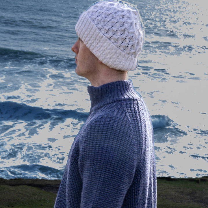 Traditional Irish Aran Hats -Natural