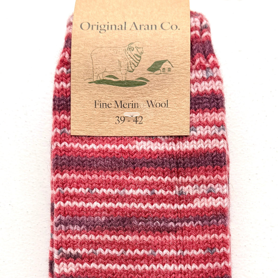 🧦 100% Merino Wool Striped Socks

Add a pop of colour and warmth to your wardrobe with our striped, multi-coloured Merino wool socks. Crafted from 100% pure Merino wool, these socks are luxuriously soft, breathable, and naturally temperature-regulating — keeping your feet cosy in winter and cool in summer. 🌦️

Perfect for everyday wear, outdoor adventures, or as a thoughtful gift from Dingle, these socks bring together comfort, sustainability, and timeless Irish charm. 🇮🇪✨