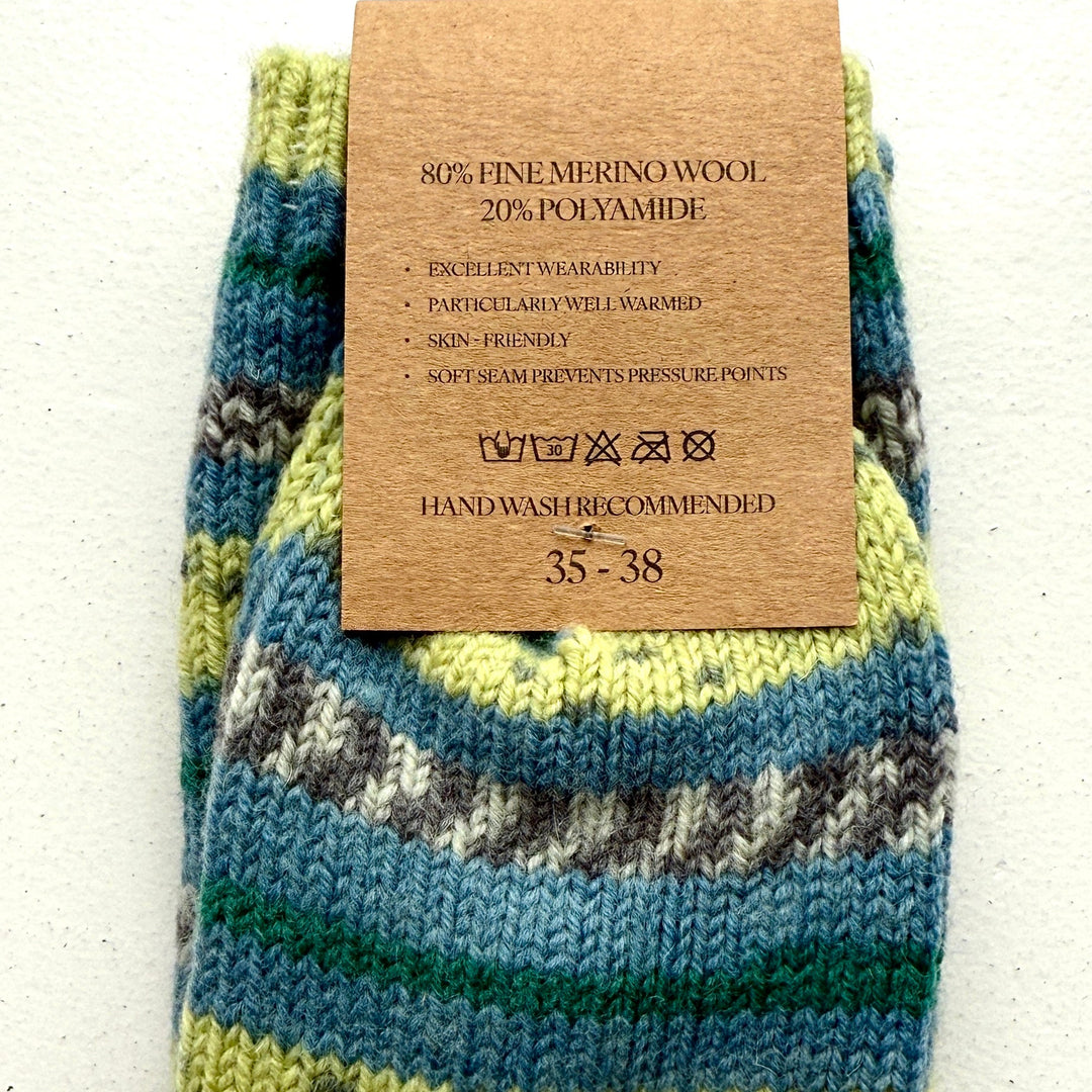 🧦 100% Merino Wool Striped Socks

Add a pop of colour and warmth to your wardrobe with our striped, multi-coloured Merino wool socks. Crafted from 100% pure Merino wool, these socks are luxuriously soft, breathable, and naturally temperature-regulating — keeping your feet cosy in winter and cool in summer. 🌦️

Perfect for everyday wear, outdoor adventures, or as a thoughtful gift from Dingle, these socks bring together comfort, sustainability, and timeless Irish charm. 🇮🇪✨