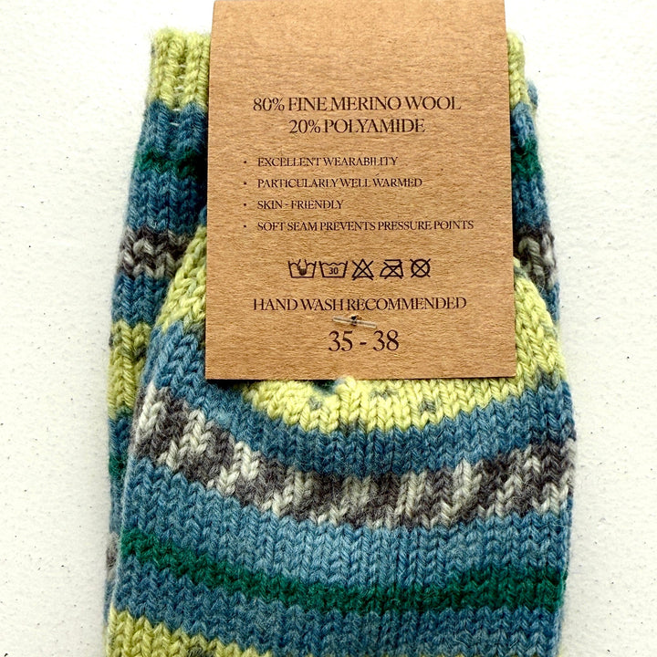 🧦 100% Merino Wool Striped Socks

Add a pop of colour and warmth to your wardrobe with our striped, multi-coloured Merino wool socks. Crafted from 100% pure Merino wool, these socks are luxuriously soft, breathable, and naturally temperature-regulating — keeping your feet cosy in winter and cool in summer. 🌦️

Perfect for everyday wear, outdoor adventures, or as a thoughtful gift from Dingle, these socks bring together comfort, sustainability, and timeless Irish charm. 🇮🇪✨