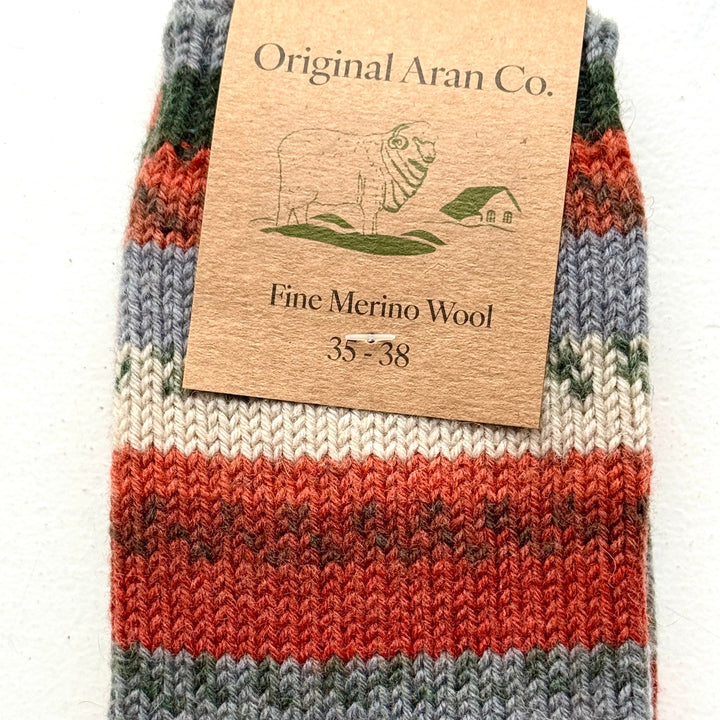 🧦 100% Merino Wool Striped Socks

Add a pop of colour and warmth to your wardrobe with our striped, multi-coloured Merino wool socks. Crafted from 100% pure Merino wool, these socks are luxuriously soft, breathable, and naturally temperature-regulating — keeping your feet cosy in winter and cool in summer. 🌦️

Perfect for everyday wear, outdoor adventures, or as a thoughtful gift from Dingle, these socks bring together comfort, sustainability, and timeless Irish charm. 🇮🇪✨