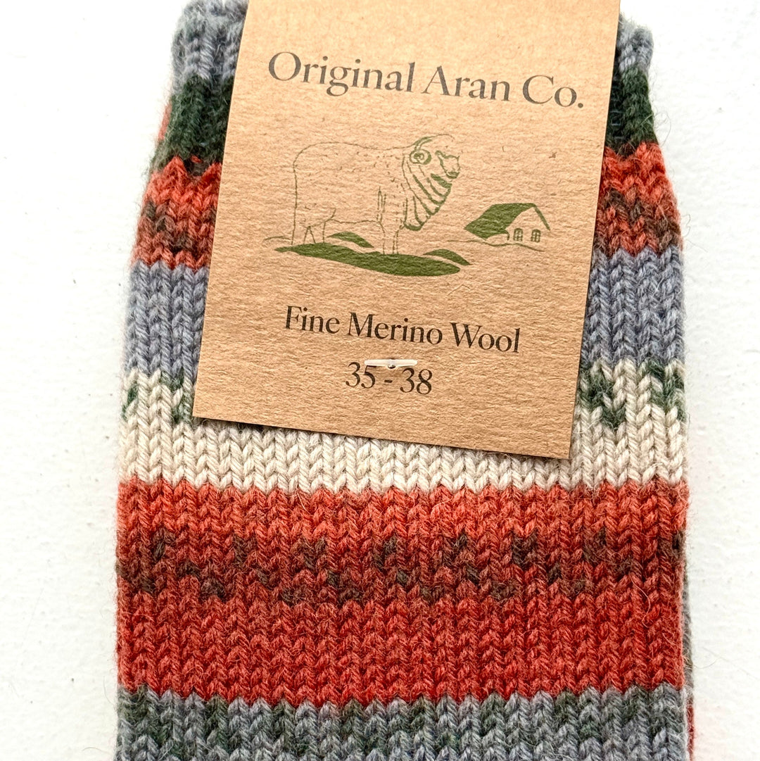 🧦 100% Merino Wool Striped Socks

Add a pop of colour and warmth to your wardrobe with our striped, multi-coloured Merino wool socks. Crafted from 100% pure Merino wool, these socks are luxuriously soft, breathable, and naturally temperature-regulating — keeping your feet cosy in winter and cool in summer. 🌦️

Perfect for everyday wear, outdoor adventures, or as a thoughtful gift from Dingle, these socks bring together comfort, sustainability, and timeless Irish charm. 🇮🇪✨