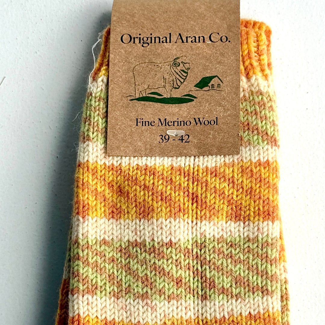 🧦 100% Merino Wool Striped Socks

Add a pop of colour and warmth to your wardrobe with our striped, multi-coloured Merino wool socks. Crafted from 100% pure Merino wool, these socks are luxuriously soft, breathable, and naturally temperature-regulating — keeping your feet cosy in winter and cool in summer. 🌦️

Perfect for everyday wear, outdoor adventures, or as a thoughtful gift from Dingle, these socks bring together comfort, sustainability, and timeless Irish charm. 🇮🇪✨