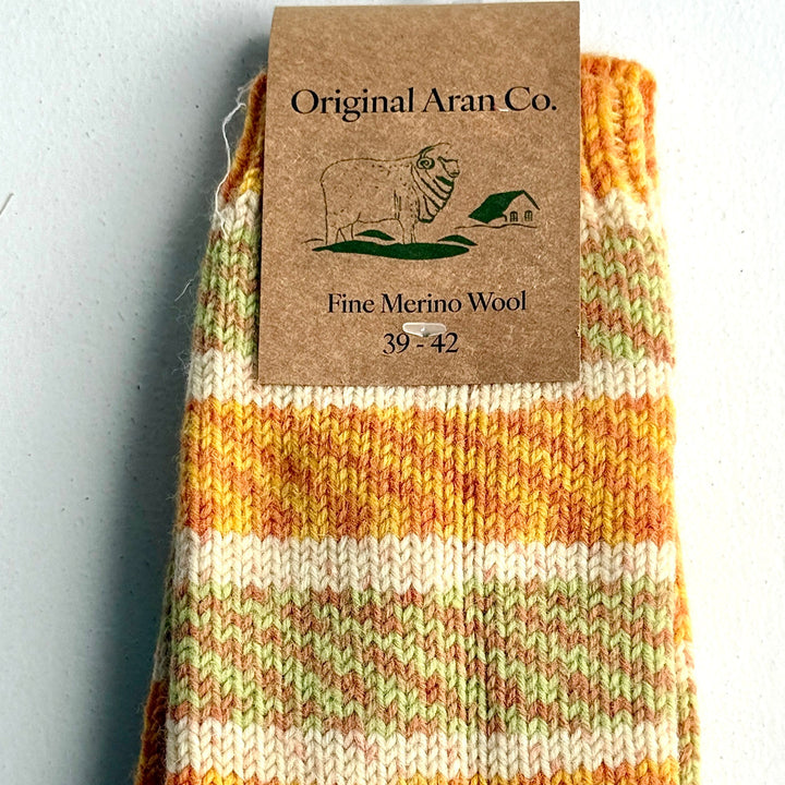🧦 100% Merino Wool Striped Socks

Add a pop of colour and warmth to your wardrobe with our striped, multi-coloured Merino wool socks. Crafted from 100% pure Merino wool, these socks are luxuriously soft, breathable, and naturally temperature-regulating — keeping your feet cosy in winter and cool in summer. 🌦️

Perfect for everyday wear, outdoor adventures, or as a thoughtful gift from Dingle, these socks bring together comfort, sustainability, and timeless Irish charm. 🇮🇪✨