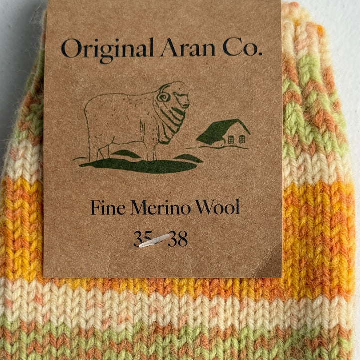 🧦 100% Merino Wool Striped Socks

Add a pop of colour and warmth to your wardrobe with our striped, multi-coloured Merino wool socks. Crafted from 100% pure Merino wool, these socks are luxuriously soft, breathable, and naturally temperature-regulating — keeping your feet cosy in winter and cool in summer. 🌦️

Perfect for everyday wear, outdoor adventures, or as a thoughtful gift from Dingle, these socks bring together comfort, sustainability, and timeless Irish charm. 🇮🇪✨