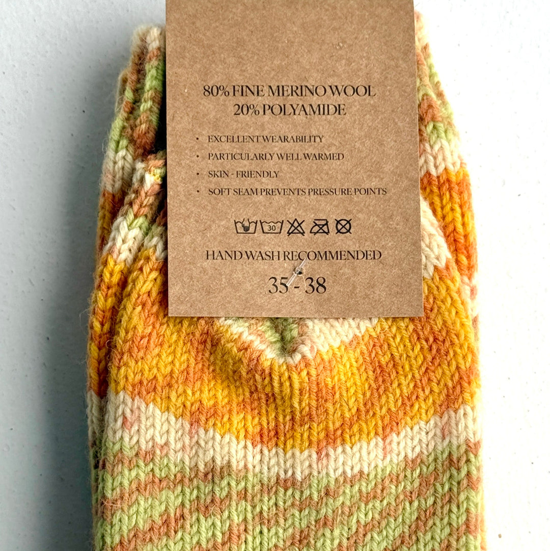 🧦 100% Merino Wool Striped Socks

Add a pop of colour and warmth to your wardrobe with our striped, multi-coloured Merino wool socks. Crafted from 100% pure Merino wool, these socks are luxuriously soft, breathable, and naturally temperature-regulating — keeping your feet cosy in winter and cool in summer. 🌦️

Perfect for everyday wear, outdoor adventures, or as a thoughtful gift from Dingle, these socks bring together comfort, sustainability, and timeless Irish charm. 🇮🇪✨