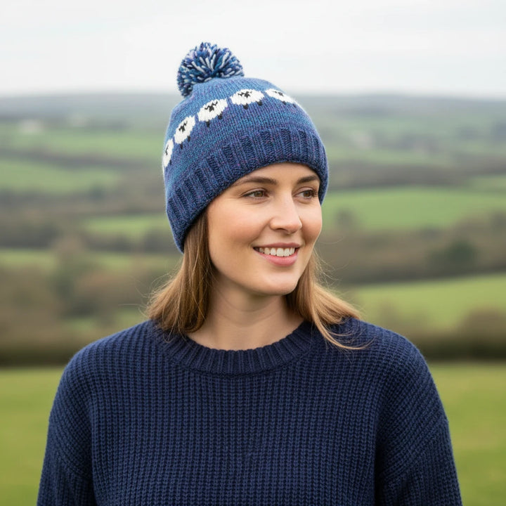🐑🧤&amp; Irish Wool Bobble Hats– Hand-Knitted with Charming Sheep DesignStay warm in style with these hand-knitted Irish wool bobble hat, featuring a playful sheep pattern that celebrates Ireland’s rich farming heritage and rolling green hills 🐑🌿.