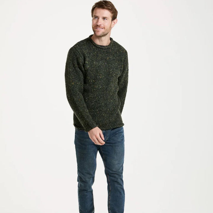 Steeped in the power of heritage and tradition.  The Raheen Tweed Roll Neck Sweater is a timeless piece that holds its place in history and the present. Featuring a rolled crew neck collar, hem and cuffs with ribbing at the neck, you’ll find this piece brings a flattering, relaxed fit.  Crafted with 100% Pure New Wool with set in sleeves and fully linked seams, the Raheen gives the wearer a perfect, smooth finish.