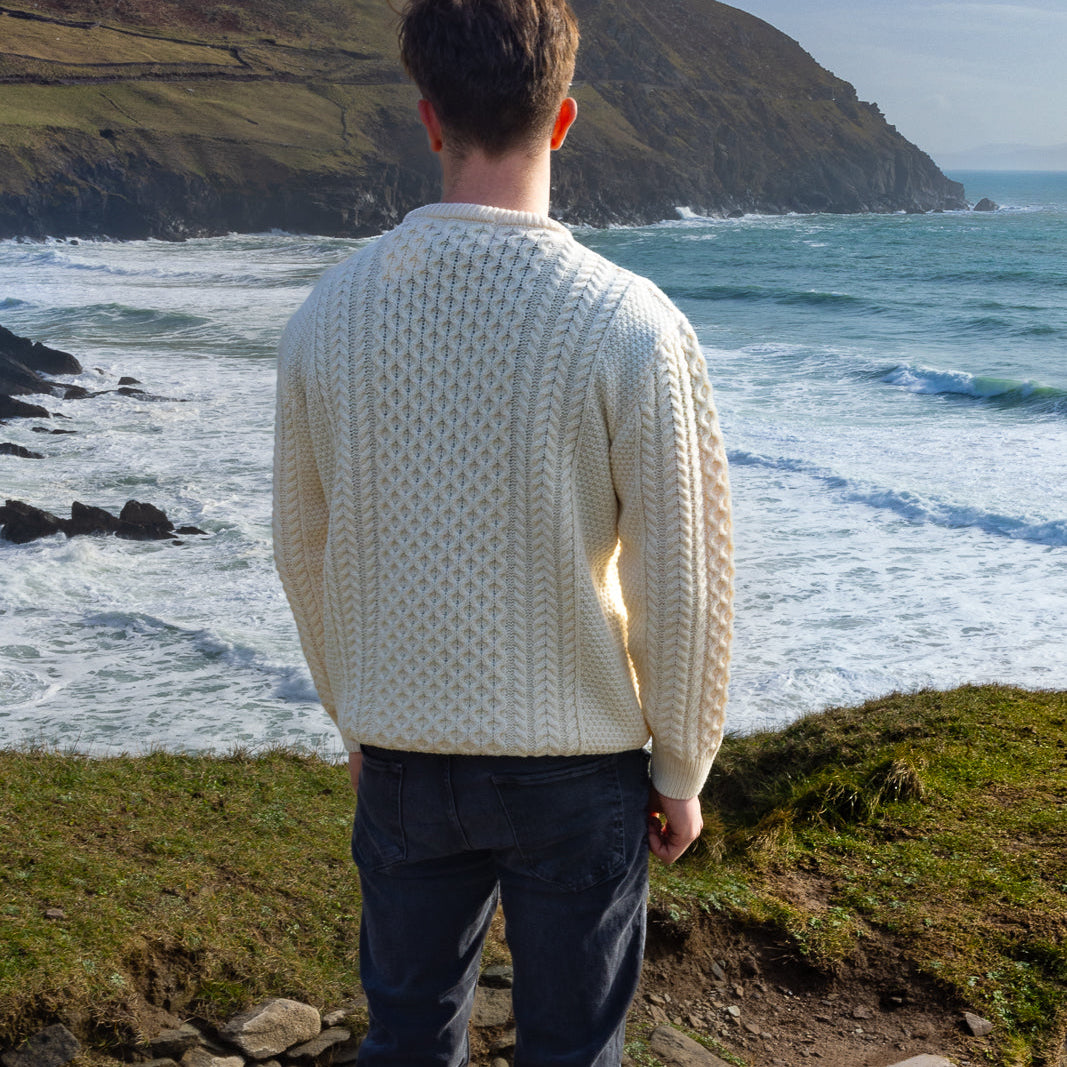Irish Aran Knit Sweater – A Timeless Blend of Tradition &amp; Comfort 🇮🇪✨

Experience the perfect fusion of heritage and modern style with our unisex Irish Aran Knit Sweater, crafted in Ireland from 100% super-soft Merino wool. 🌿

✔️ Unmatched Comfort – Soft, breathable, and durable for all-season wear.
✔️ Authentic Aran Design – Showcasing classic stitches like cable, honeycomb, and diamond, each symbolizing strength, luck, and connection. 🍀
✔️ Crafted in Ireland – Hand-finished by skilled artisans, 