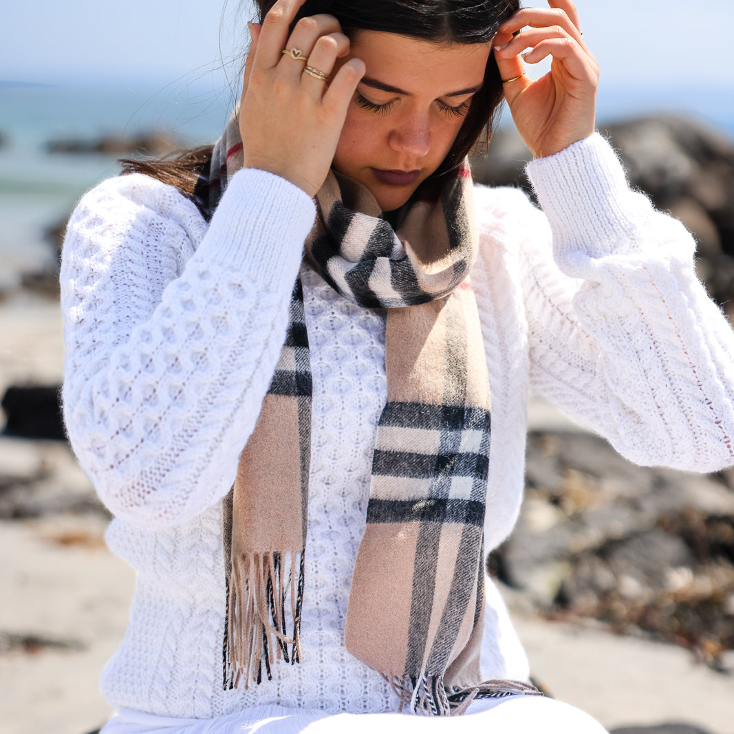 🧣 The Slea Head Scarf – 100% Lambswool Luxury Inspired by the Wild Atlantic Way