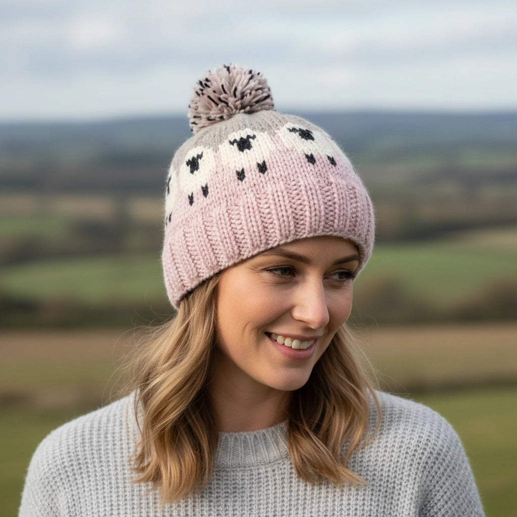 🐑🧤Irish Wool Bobble Hats– Hand-Knitted with Charming Sheep DesignStay warm in style with these hand-knitted Irish wool bobble hat, featuring a playful sheep pattern that celebrates Ireland’s rich farming heritage and rolling green hills 🐑🌿.