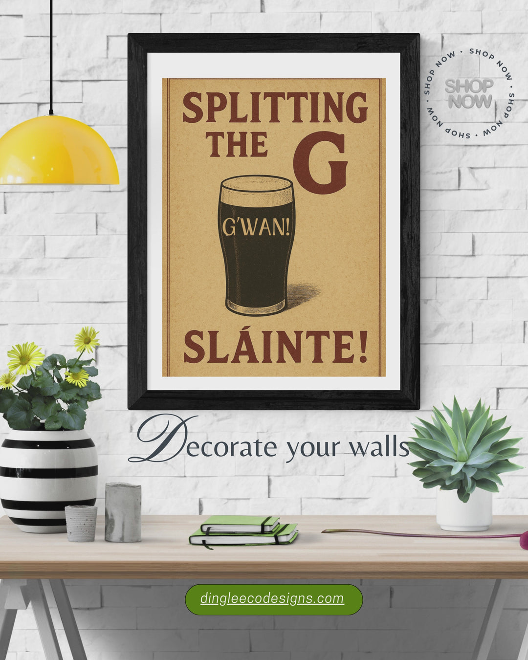 Splitting the G – Poster 🍺

This poster celebrates the well-known pub saying “splitting the G” — drinking a pint of Guinness right through the letter G on the glass 🍻. A simple moment of pub humour and a familiar sight for anyone who enjoys a creamy pint.

Designed in Dingle by Dingle Eco Designs 🇮🇪, this poster is printed on 100% recycled paper 🌿♻️. A fun, thoughtful and sustainable gift for Guinness lovers, pub enthusiasts, or anyone who appreciates a bit of Irish wit and charm ☘️✨