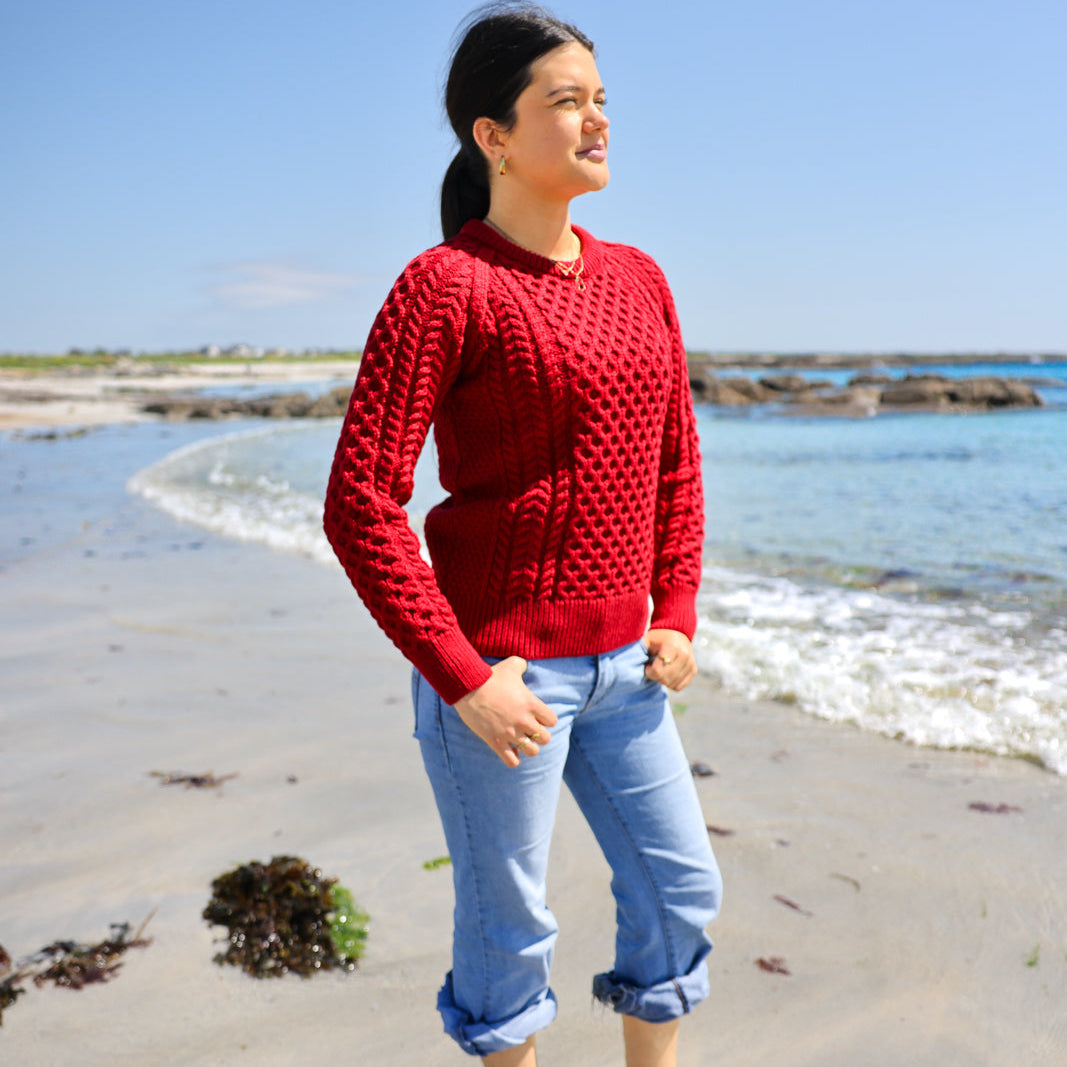 Irish Aran Knit Sweater – A Timeless Blend of Tradition &amp; Comfort 🇮🇪✨

Experience the perfect fusion of heritage and modern style with our unisex Irish Aran Knit Sweater, crafted in Ireland from 100% super-soft Merino wool. 🌿

✔️ Unmatched Comfort – Soft, breathable, and durable for all-season wear.
✔️ Authentic Aran Design – Showcasing classic stitches like cable, honeycomb, and diamond, each symbolizing strength, luck, and connection. 🍀
✔️ Crafted in Ireland – Hand-finished by skilled artisans,