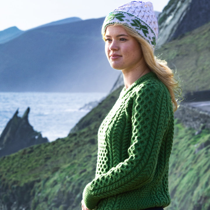 Irish-Made Traditional Aran Wool Hats &amp;Warmth with Heritage 🧣☘️

Stay cozy and stylish with our 100% Merino Wool Aran hats, authentically crafted in Ireland.

✨ Features:

Heritage Stitches: Classic Aran patterns like cable, honeycomb, and trinity stitch.
Coordinated Sets: Matching hats and scarves for a polished look.
Stunning Colors: Choose from marl blue, cherry red, or charcoal.