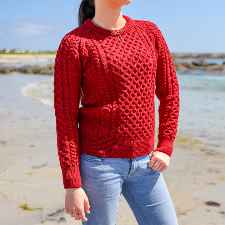 Irish Aran Knit Sweater – A Timeless Blend of Tradition &amp; Comfort 🇮🇪✨

Experience the perfect fusion of heritage and modern style with our unisex Irish Aran Knit Sweater, crafted in Ireland from 100% super-soft Merino wool. 🌿

✔️ Unmatched Comfort – Soft, breathable, and durable for all-season wear.
✔️ Authentic Aran Design – Showcasing classic stitches like cable, honeycomb, and diamond, each symbolizing strength, luck, and connection. 🍀
✔️ Crafted in Ireland – Hand-finished by skilled artisans,